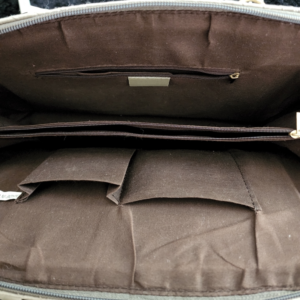 Satchel Silver with gold accents and brown interior purse - Picture 4 of 4